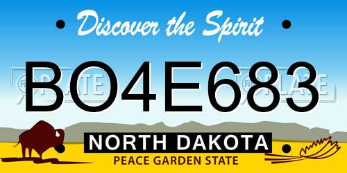 BO4E683 North Dakota License Plate