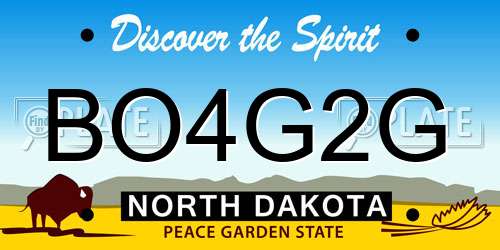 BO4G2G North Dakota License Plate