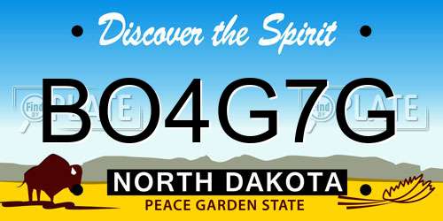 BO4G7G North Dakota License Plate