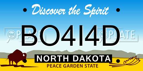 BO4I4D North Dakota License Plate