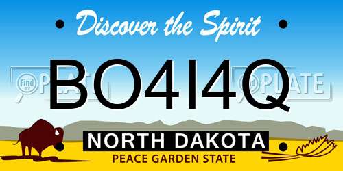 BO4I4Q North Dakota License Plate