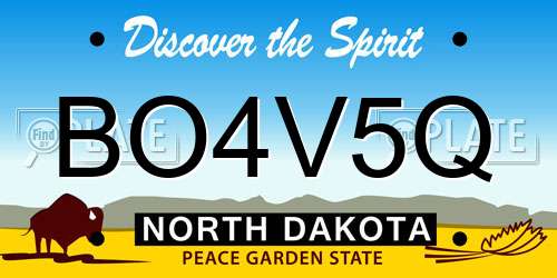 BO4V5Q North Dakota License Plate