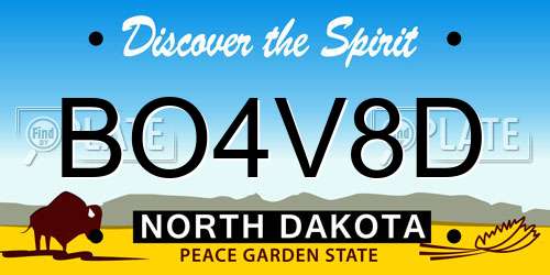 BO4V8D North Dakota License Plate