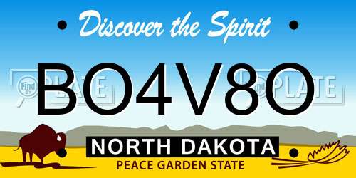BO4V8O North Dakota License Plate