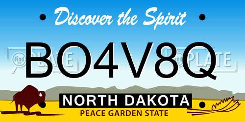 BO4V8Q North Dakota License Plate