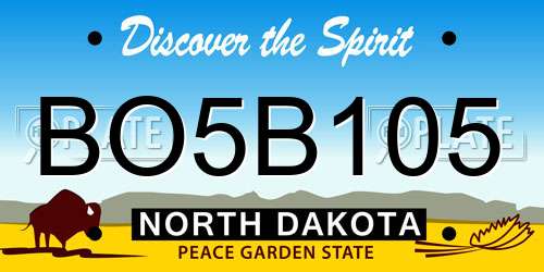 BO5B105 North Dakota License Plate