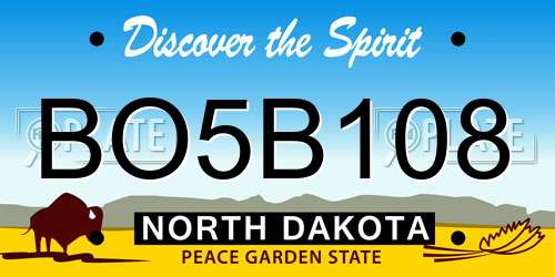 BO5B108 North Dakota License Plate