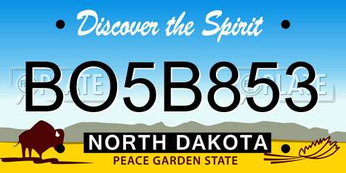BO5B853 North Dakota License Plate