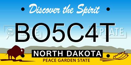 BO5C4T North Dakota License Plate