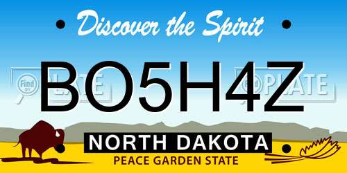 BO5H4Z North Dakota License Plate