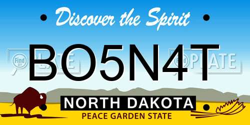 BO5N4T North Dakota License Plate