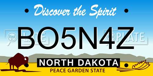 BO5N4Z North Dakota License Plate