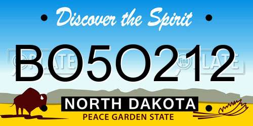 BO5O212 North Dakota License Plate
