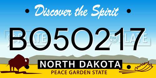 BO5O217 North Dakota License Plate