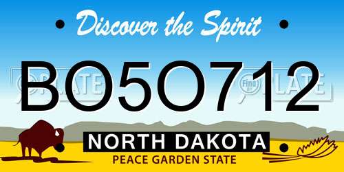 BO5O712 North Dakota License Plate