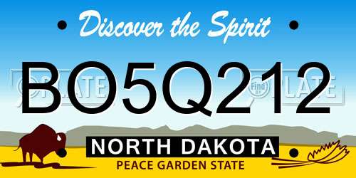 BO5Q212 North Dakota License Plate
