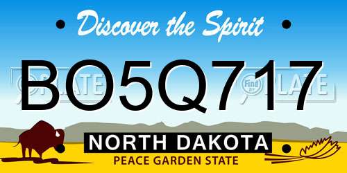 BO5Q717 North Dakota License Plate