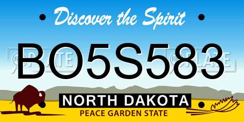 BO5S583 North Dakota License Plate