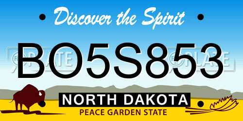 BO5S853 North Dakota License Plate