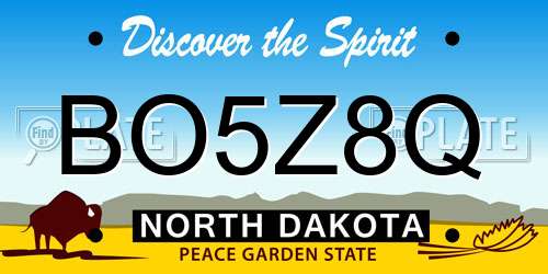 BO5Z8Q North Dakota License Plate