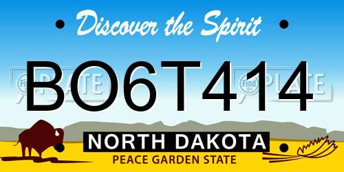 BO6T414 North Dakota License Plate