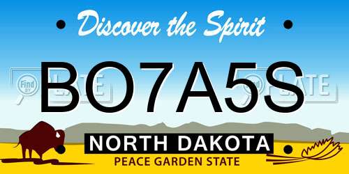 BO7A5S North Dakota License Plate