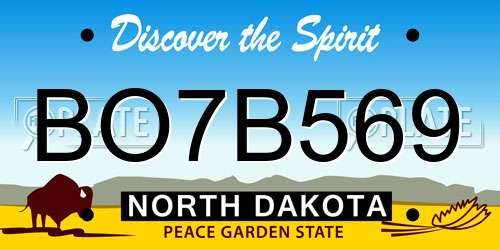 BO7B569 North Dakota License Plate