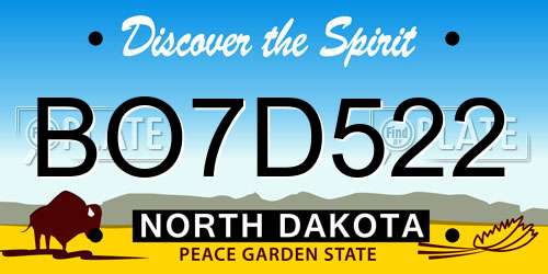 BO7D522 North Dakota License Plate