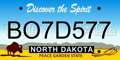 BO7D577 North Dakota License Plate
