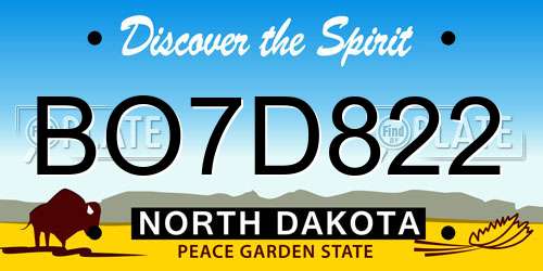 BO7D822 North Dakota License Plate