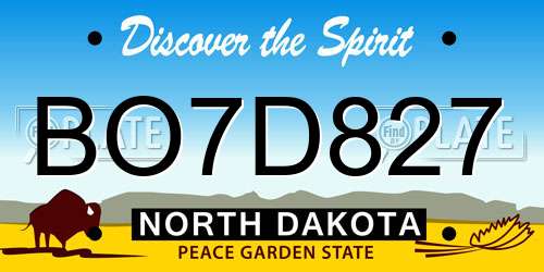 BO7D827 North Dakota License Plate