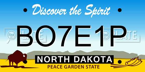 BO7E1P North Dakota License Plate