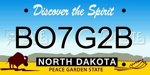 BO7G2B North Dakota License Plate