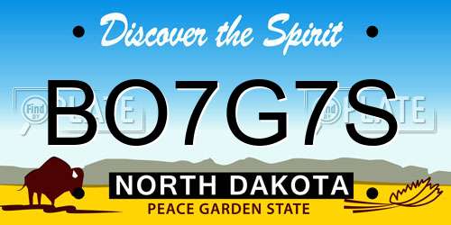 BO7G7S North Dakota License Plate