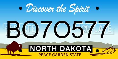 BO7O577 North Dakota License Plate
