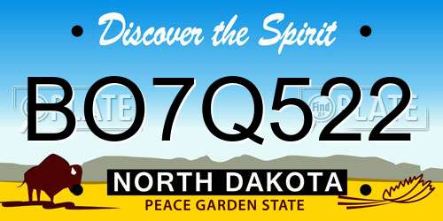BO7Q522 North Dakota License Plate