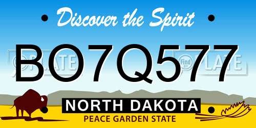 BO7Q577 North Dakota License Plate