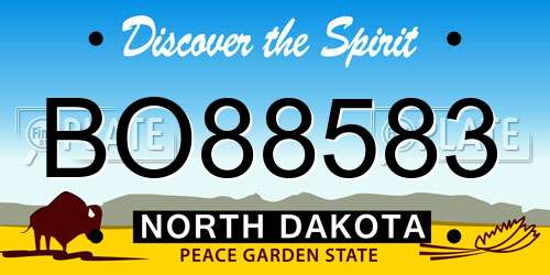 BO88583 North Dakota License Plate
