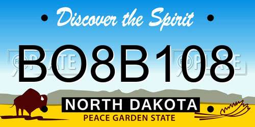 BO8B108 North Dakota License Plate