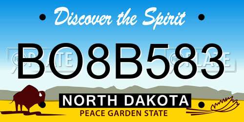 BO8B583 North Dakota License Plate