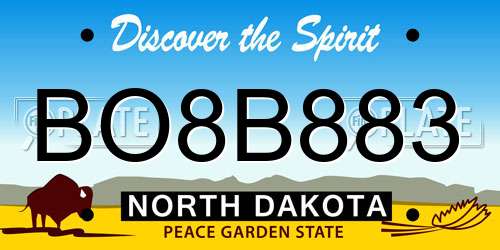 BO8B883 North Dakota License Plate