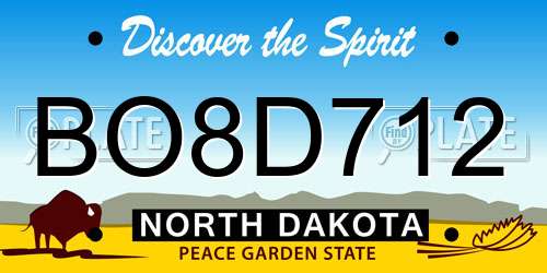 BO8D712 North Dakota License Plate