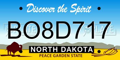 BO8D717 North Dakota License Plate