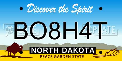 BO8H4T North Dakota License Plate