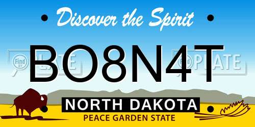 BO8N4T North Dakota License Plate