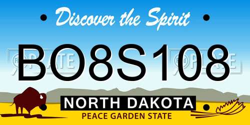 BO8S108 North Dakota License Plate