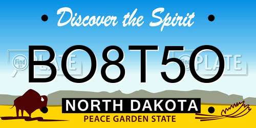 BO8T5O North Dakota License Plate