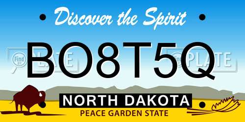 BO8T5Q North Dakota License Plate