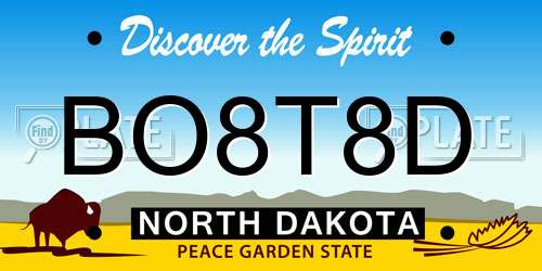 BO8T8D North Dakota License Plate