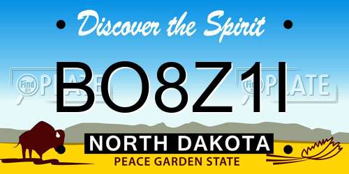 BO8Z1I North Dakota License Plate